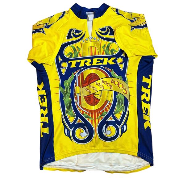 Vtg Lance Armstrong Yellow Trek Cycling Jersey Sz XL 5 time Tour Commemoration - Picture 1 of 8